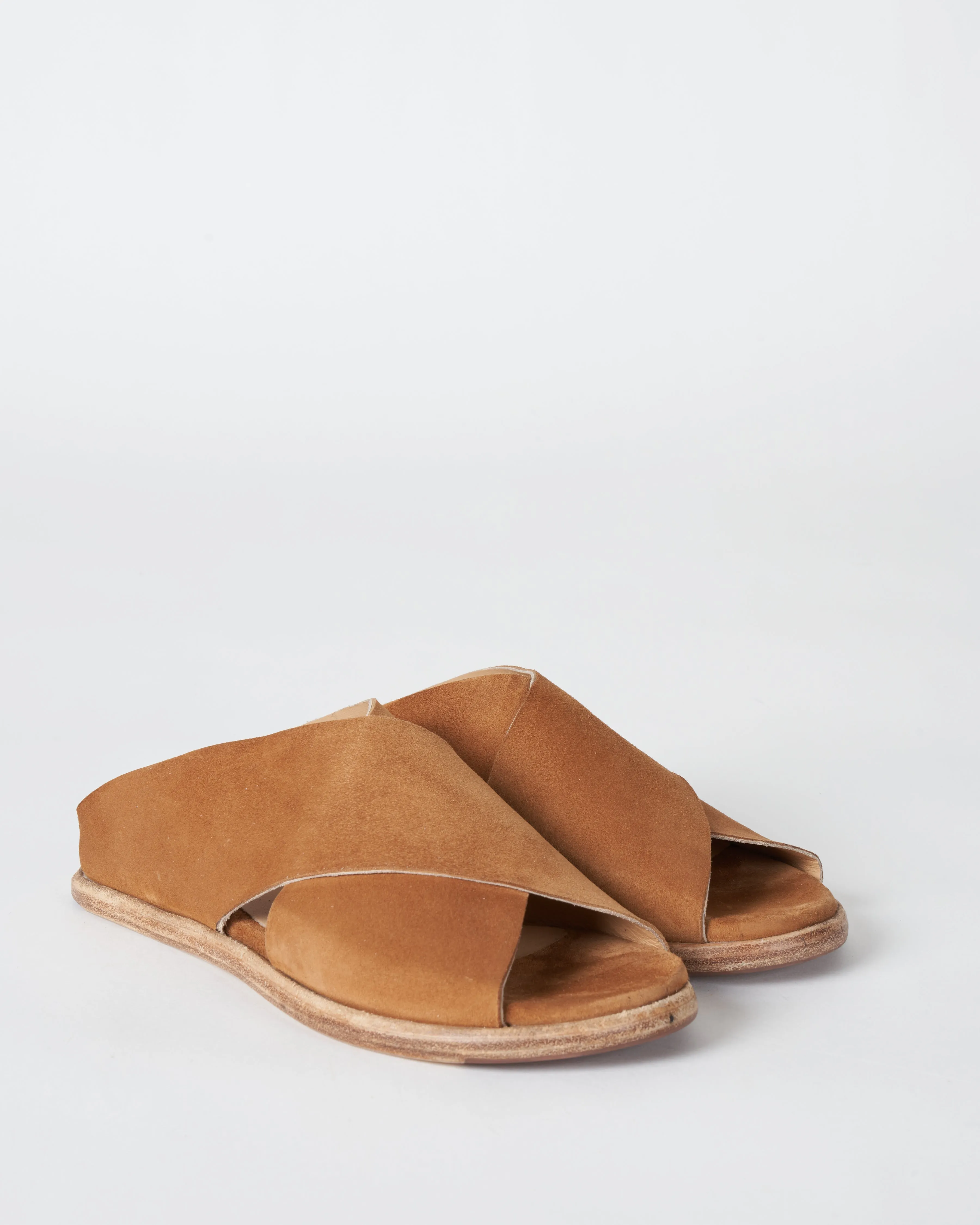 crossover flat sandal - camoscio sella