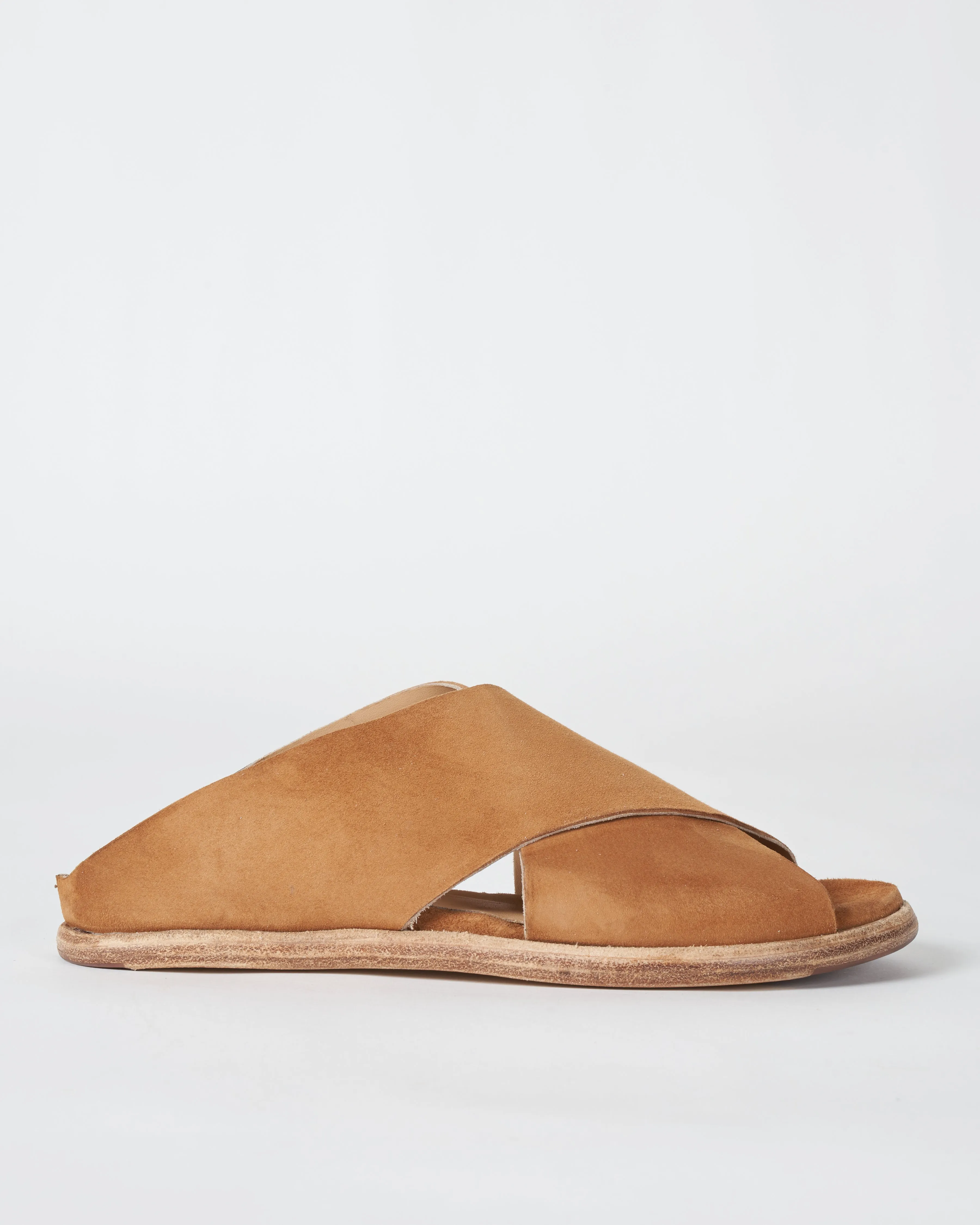crossover flat sandal - camoscio sella
