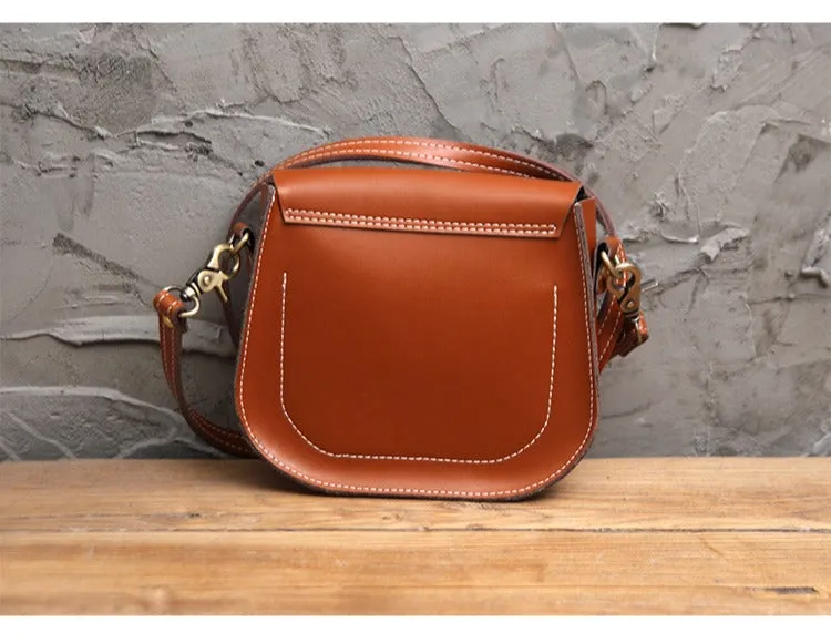 Cute Black LEATHER Flip Side Bag Handmade WOMEN Saddle Phone Crossbody BAG Purse FOR WOMEN