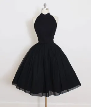 Cute black short prom dress, black homecoming dress