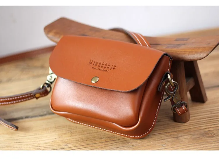 Cute Green LEATHER Flip Side Bag Handmade WOMEN Phone Crossbody BAG Purse FOR WOMEN