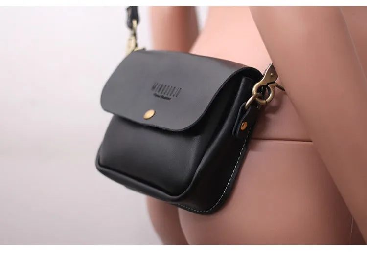 Cute Green LEATHER Flip Side Bag Handmade WOMEN Phone Crossbody BAG Purse FOR WOMEN
