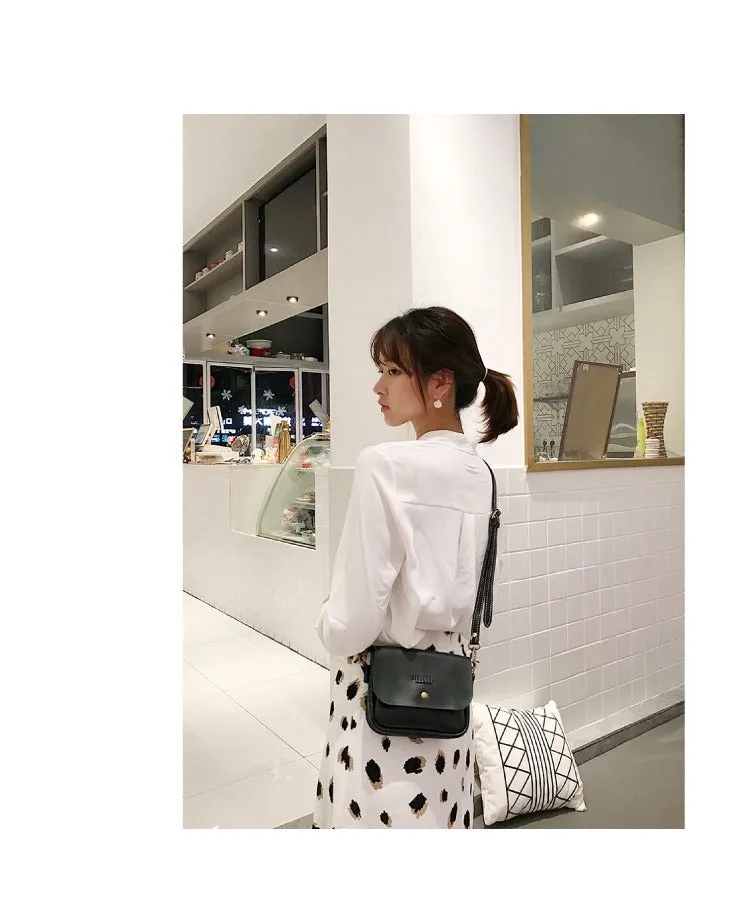 Cute Green LEATHER Flip Side Bag Handmade WOMEN Phone Crossbody BAG Purse FOR WOMEN