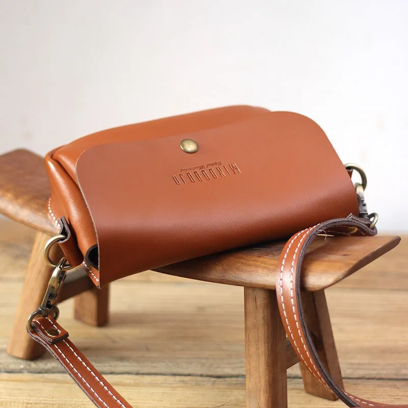 Cute Green LEATHER Flip Side Bag Handmade WOMEN Phone Crossbody BAG Purse FOR WOMEN