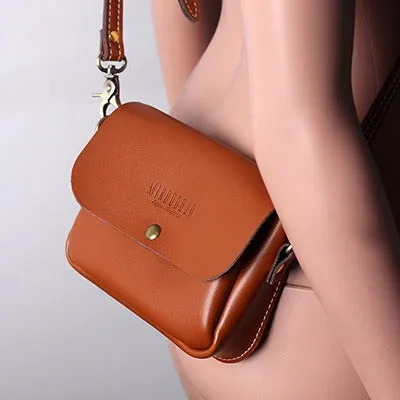 Cute Green LEATHER Flip Side Bag Handmade WOMEN Phone Crossbody BAG Purse FOR WOMEN