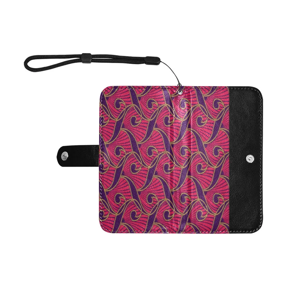 Damola African Print Flip Leather Mobile Phone Purse