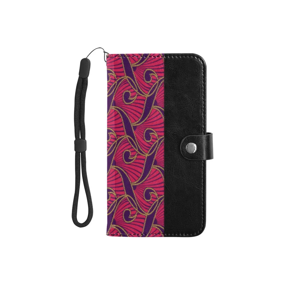 Damola African Print Flip Leather Mobile Phone Purse