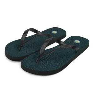 Dark Blue Snakeskin - Flip-Flops
