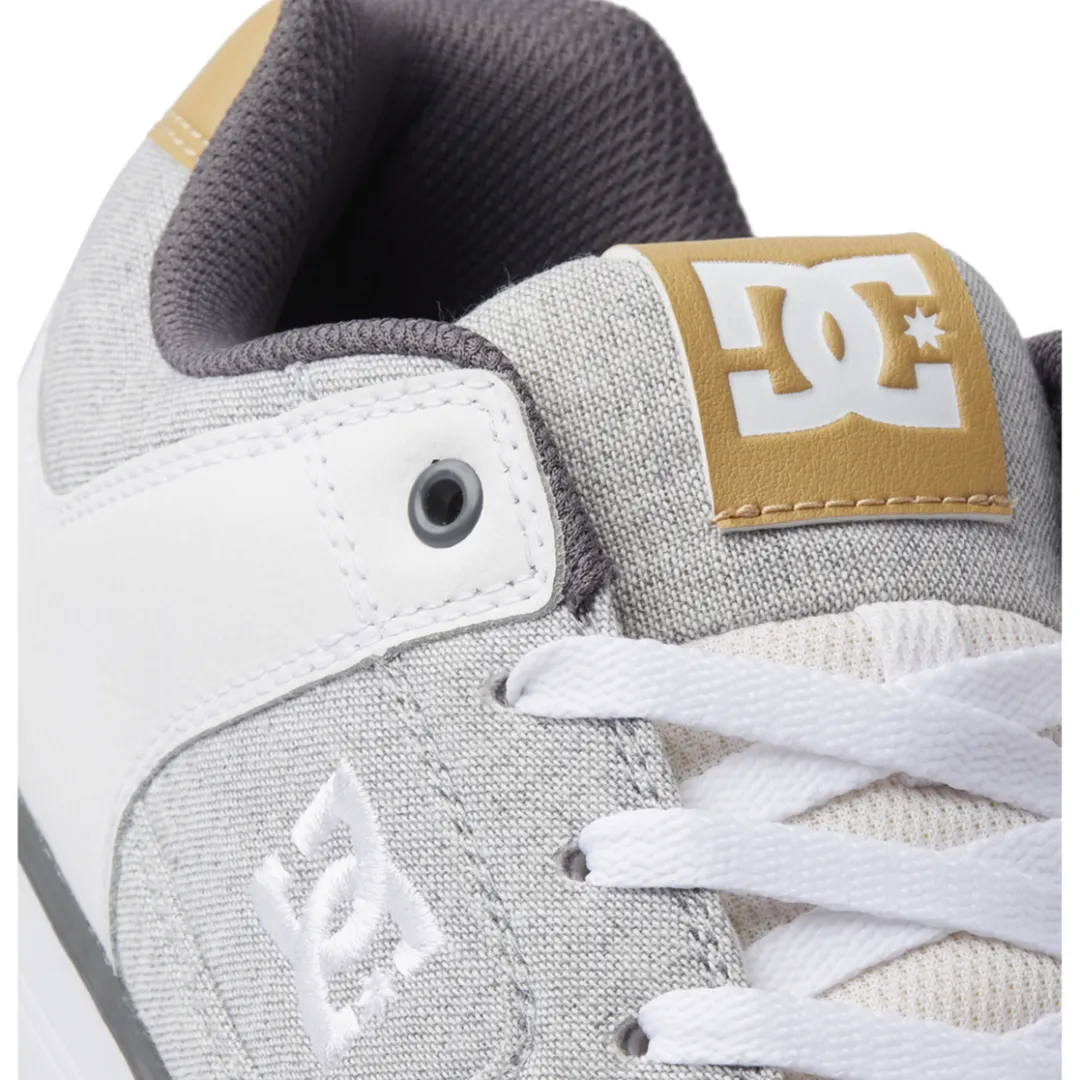 DC Men's Pure Skate Shoes - Grey/White/Grey