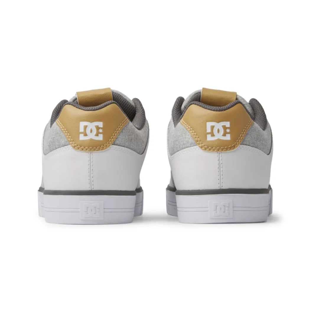 DC Men's Pure Skate Shoes - Grey/White/Grey