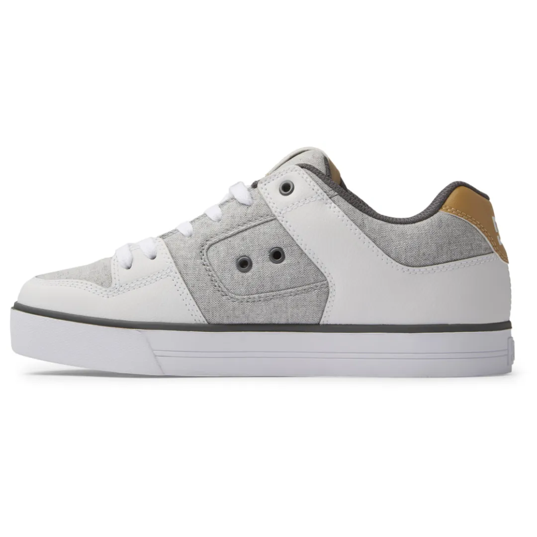 DC Men's Pure Skate Shoes - Grey/White/Grey
