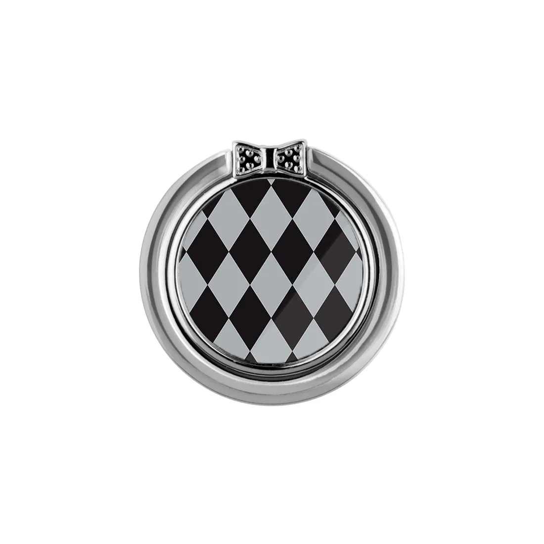 Diamond Black Checker Phone Ring Holder  (Non-MagSafe)