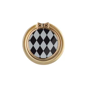 Diamond Black Checker Phone Ring Holder  (Non-MagSafe)