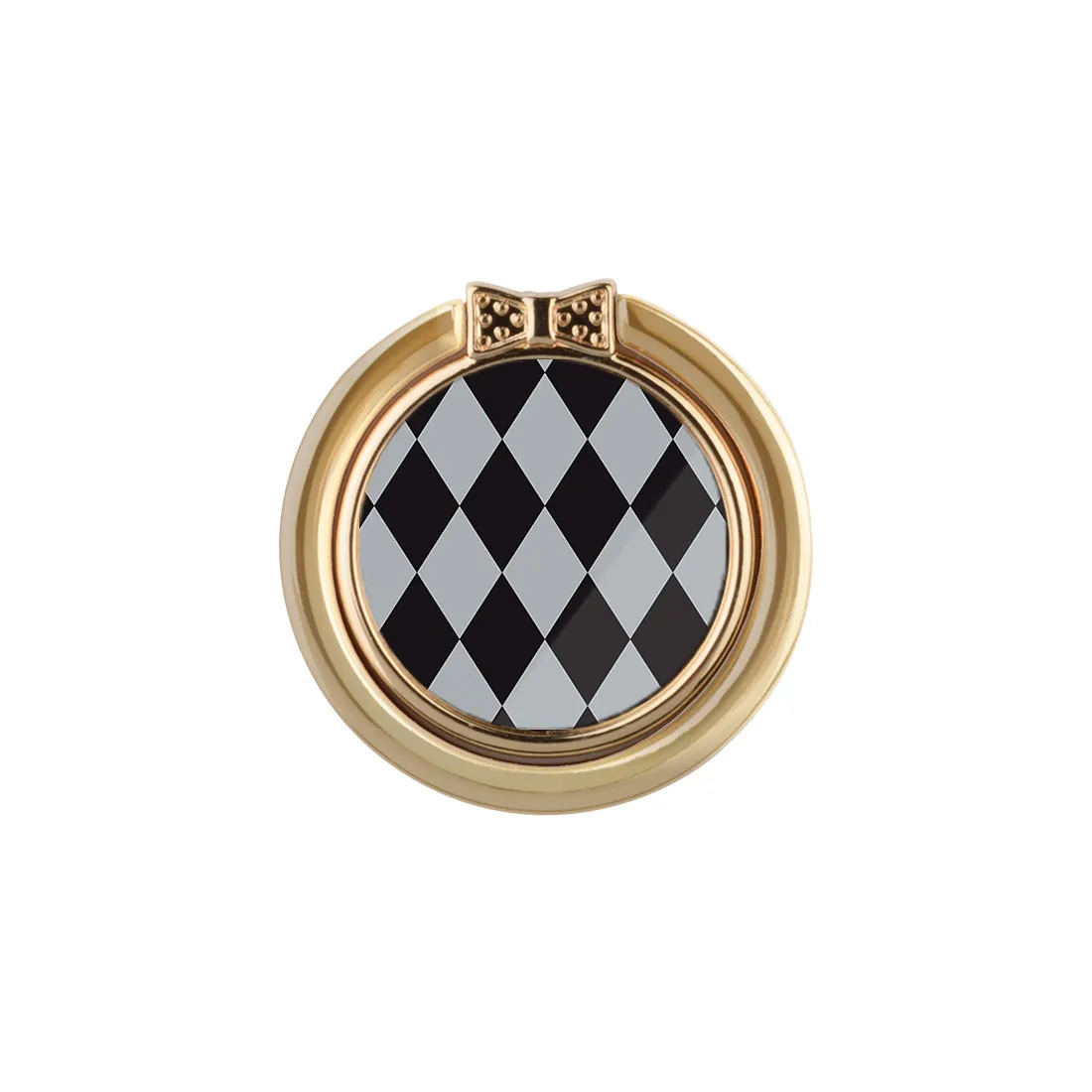 Diamond Black Checker Phone Ring Holder  (Non-MagSafe)