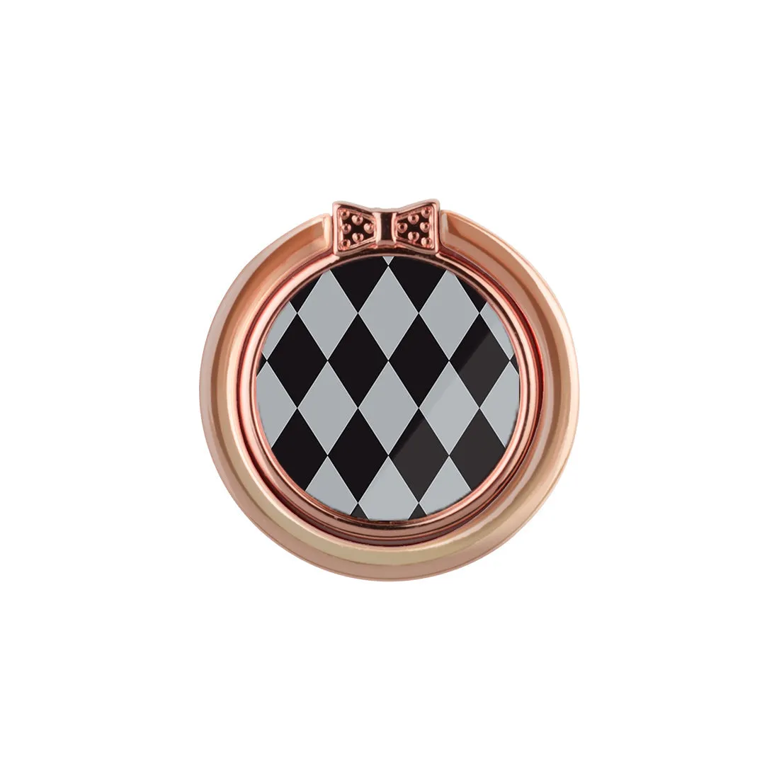 Diamond Black Checker Phone Ring Holder  (Non-MagSafe)