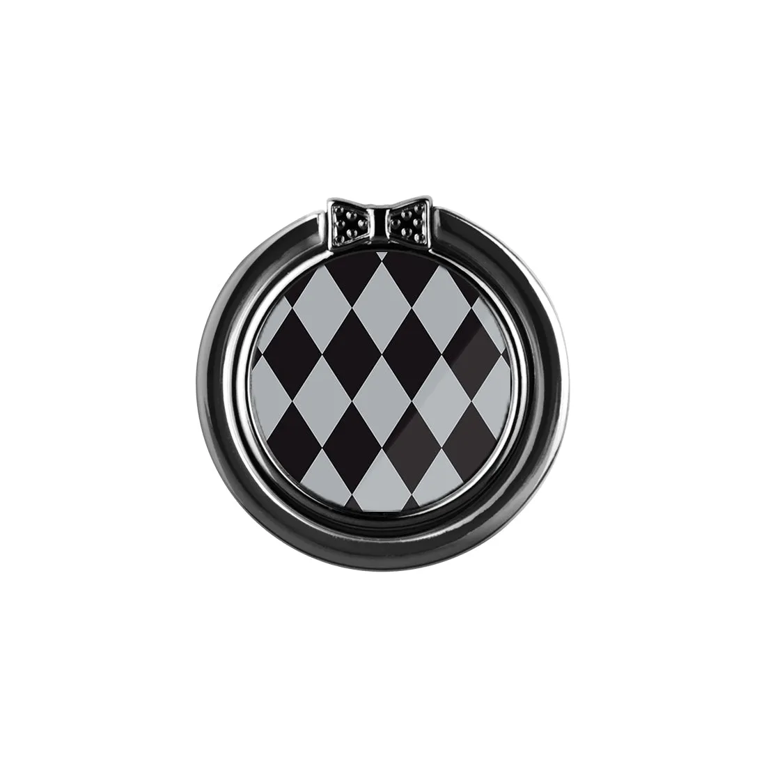 Diamond Black Checker Phone Ring Holder  (Non-MagSafe)