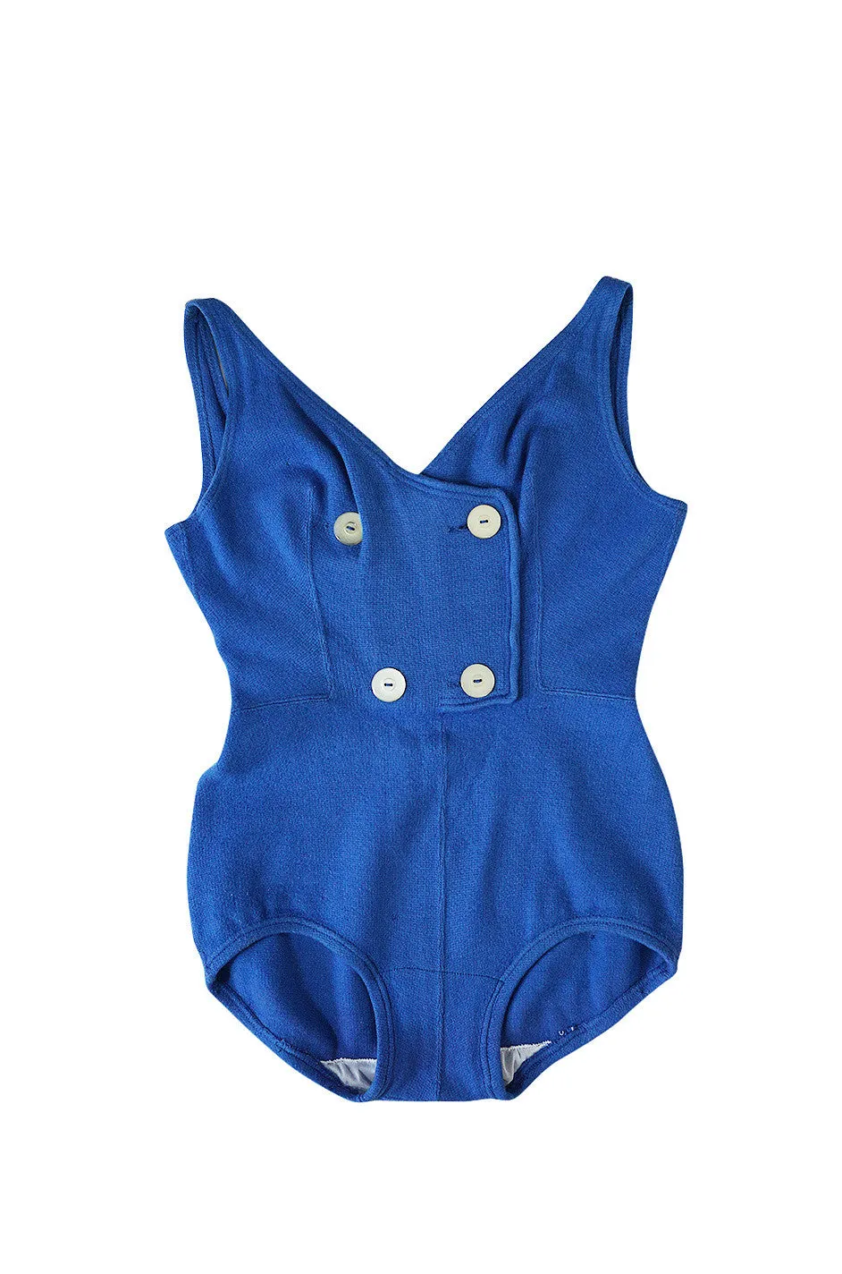 Documented 1953 Rudi Gernreich Blue Knit Bathing Suit