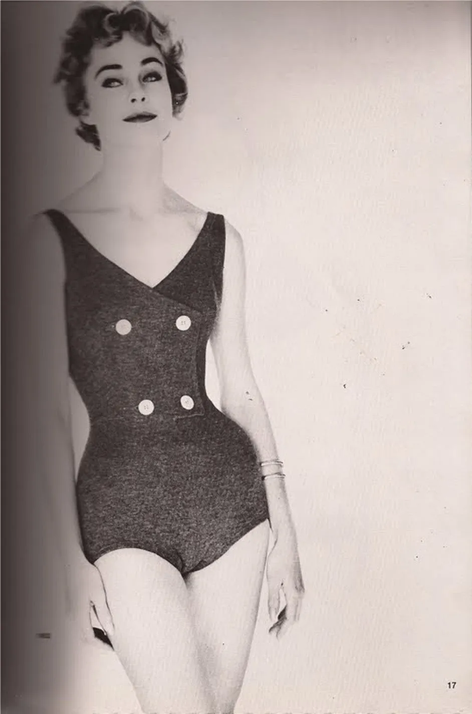 Documented 1953 Rudi Gernreich Blue Knit Bathing Suit