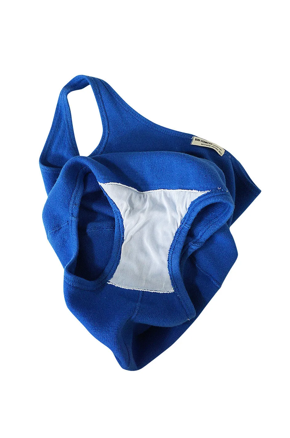 Documented 1953 Rudi Gernreich Blue Knit Bathing Suit