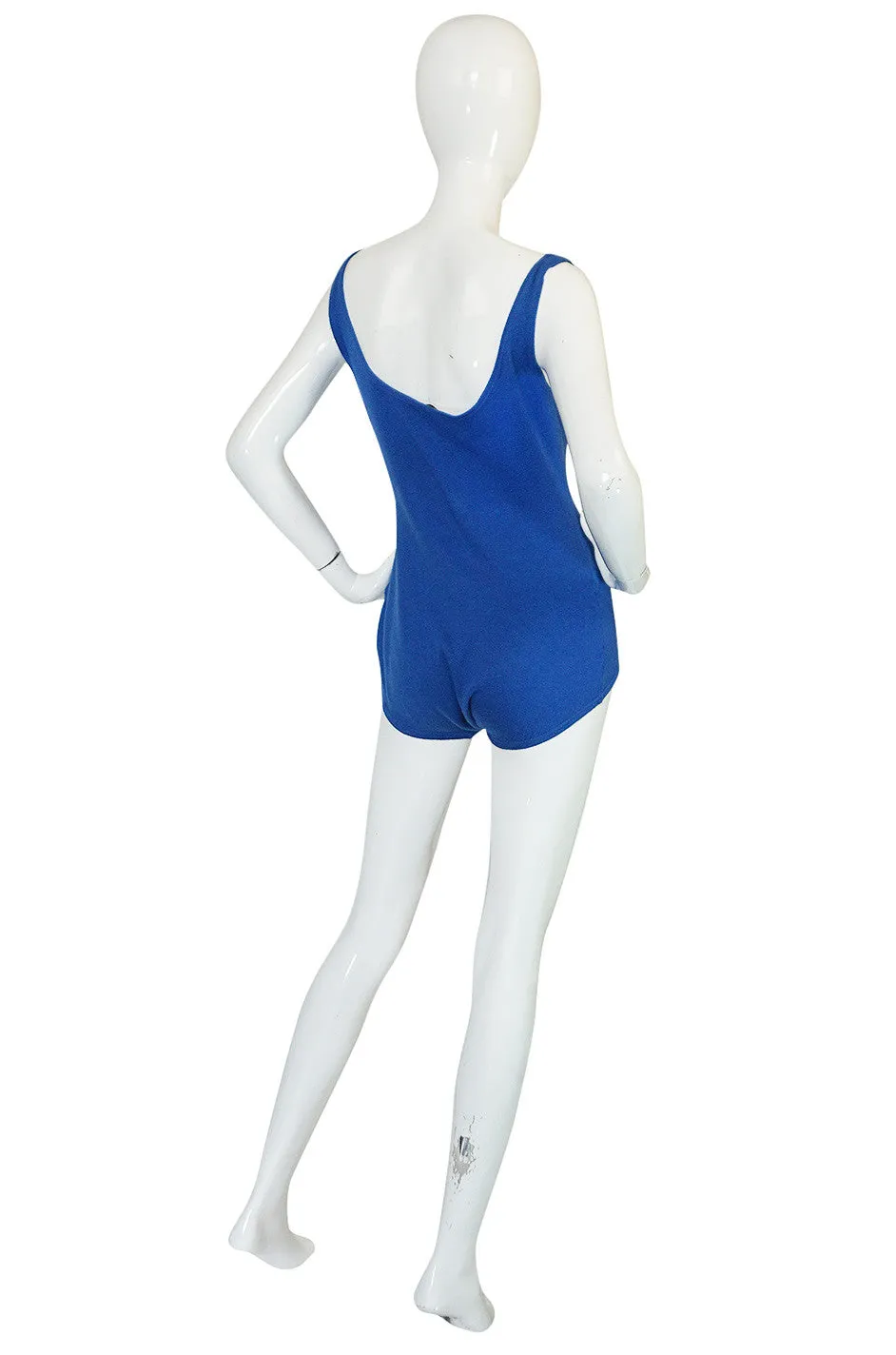 Documented 1953 Rudi Gernreich Blue Knit Bathing Suit