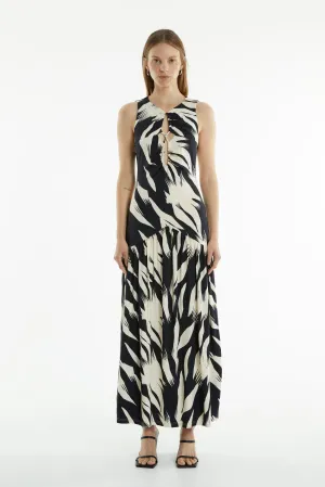 DRIFTER MAXI TANK DRESS | FEATHER PRINT