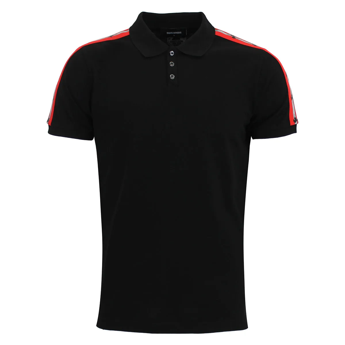DSQUARED2 - Leaf Tape Polo Shirt in Black