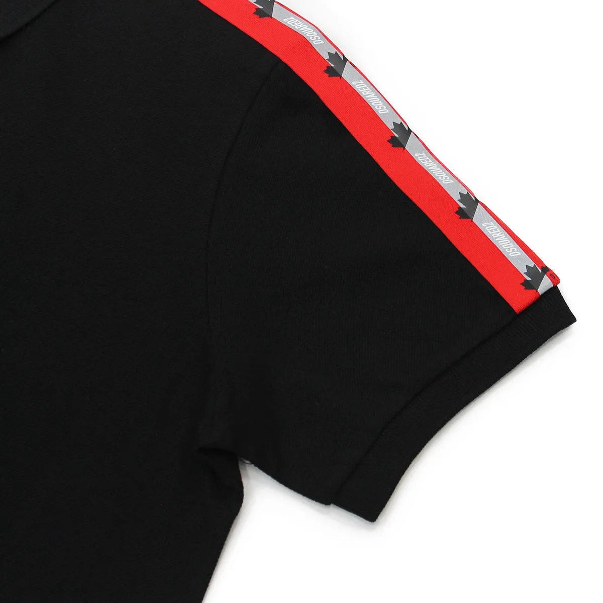 DSQUARED2 - Leaf Tape Polo Shirt in Black