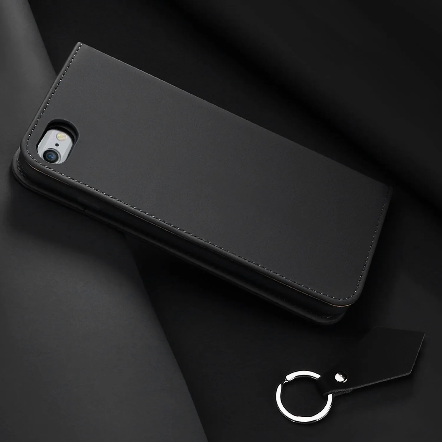 DUX DUCIS For iPhone 6/6s Luxury Genuine Leather Magnetic Flip Cover Full Protective Case with Bracket Card Slot black