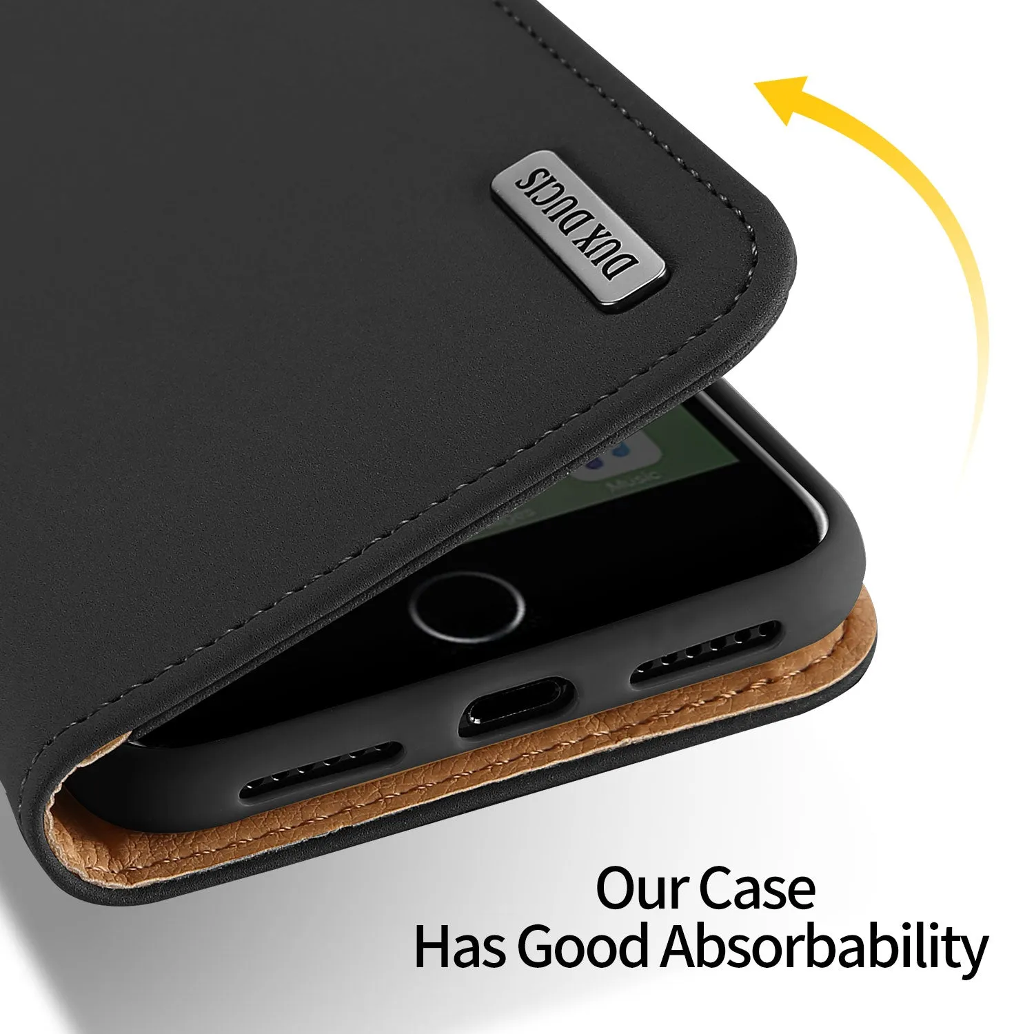 DUX DUCIS For iPhone 7/8 Luxury Genuine Leather Magnetic Flip Cover Full Protective Case with Bracket Card Slot red