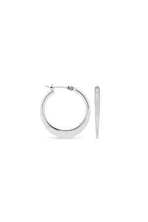 EarSense F355 20mm Silver Flat Edged Click Hoops