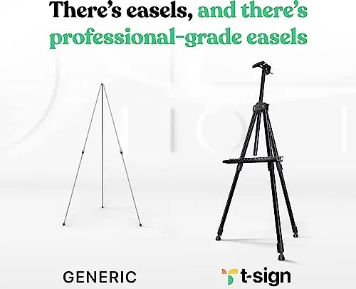 Easel Stand for Painting - Adjustable Height Painting Easel with Bag - Tabletop Art Easel for Painting Canvas Stand, Poster Stand & Wedding Signs Stand - Metal Tripod - 21x66 inches