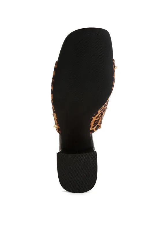 Edama Leopard Print Studded Slip On