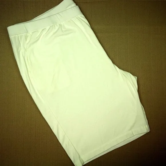 Eileen Fisher Pull On Walking Shorts Women's Size 3X Mid Rise White Knit NWT