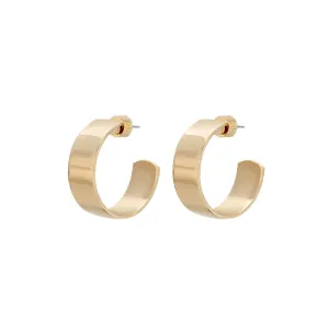 Eklexic Skylar 1" Flat Post Hoops in Gold