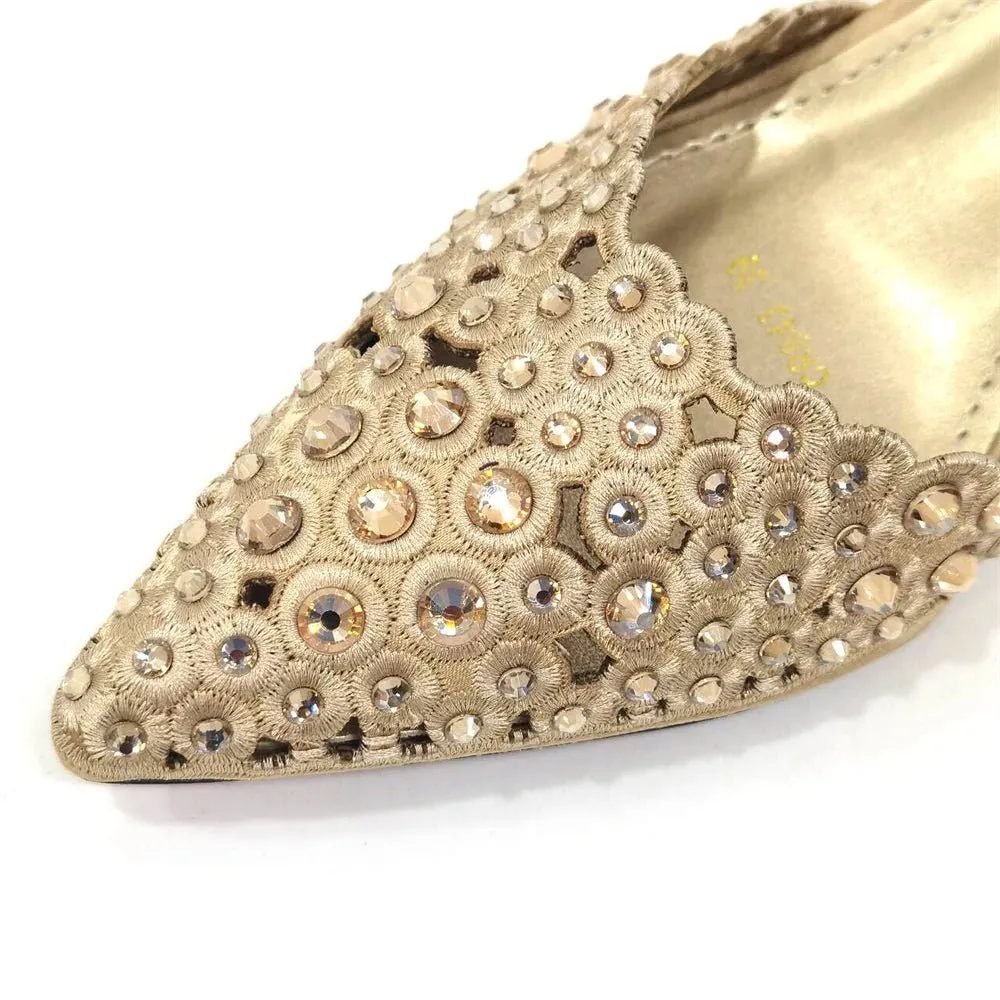 Elegant Party Shoes & Bag Set with Rhinestone Detailing