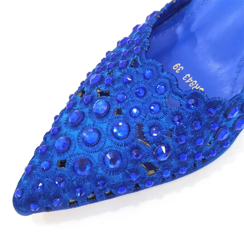 Elegant Party Shoes & Bag Set with Rhinestone Detailing