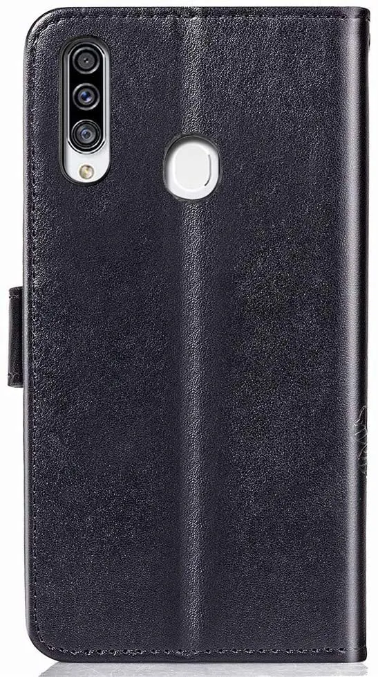 EMAXELER Galaxy A20S Case Stylish Embossing PU Leather Diamond Butterfly Slim Shockproof Flip Wallet Cover with Kickstand Credit Cards Slot for Samsung Galaxy A20S Crystal Clover Black SD.