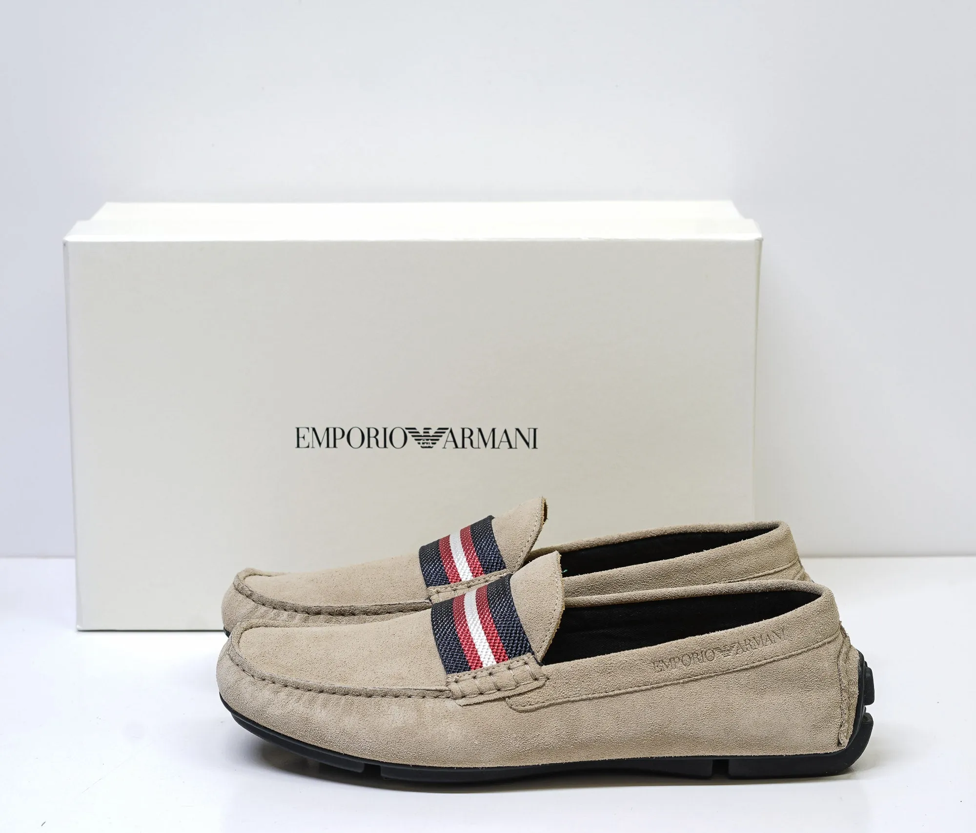 Emporio Armani Men's Sand Suede Driving Shoe X4B125 30% off