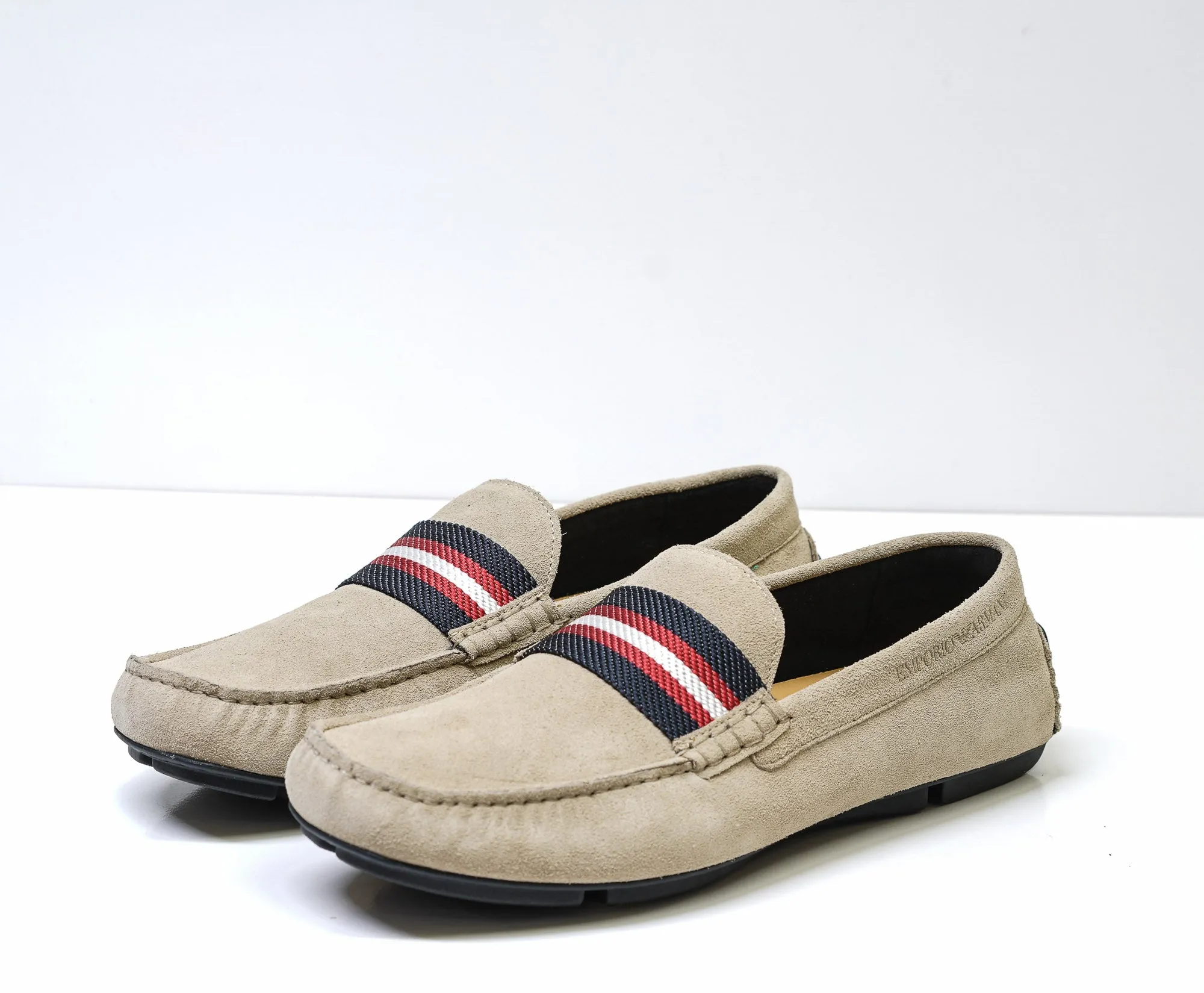Emporio Armani Men's Sand Suede Driving Shoe X4B125 30% off