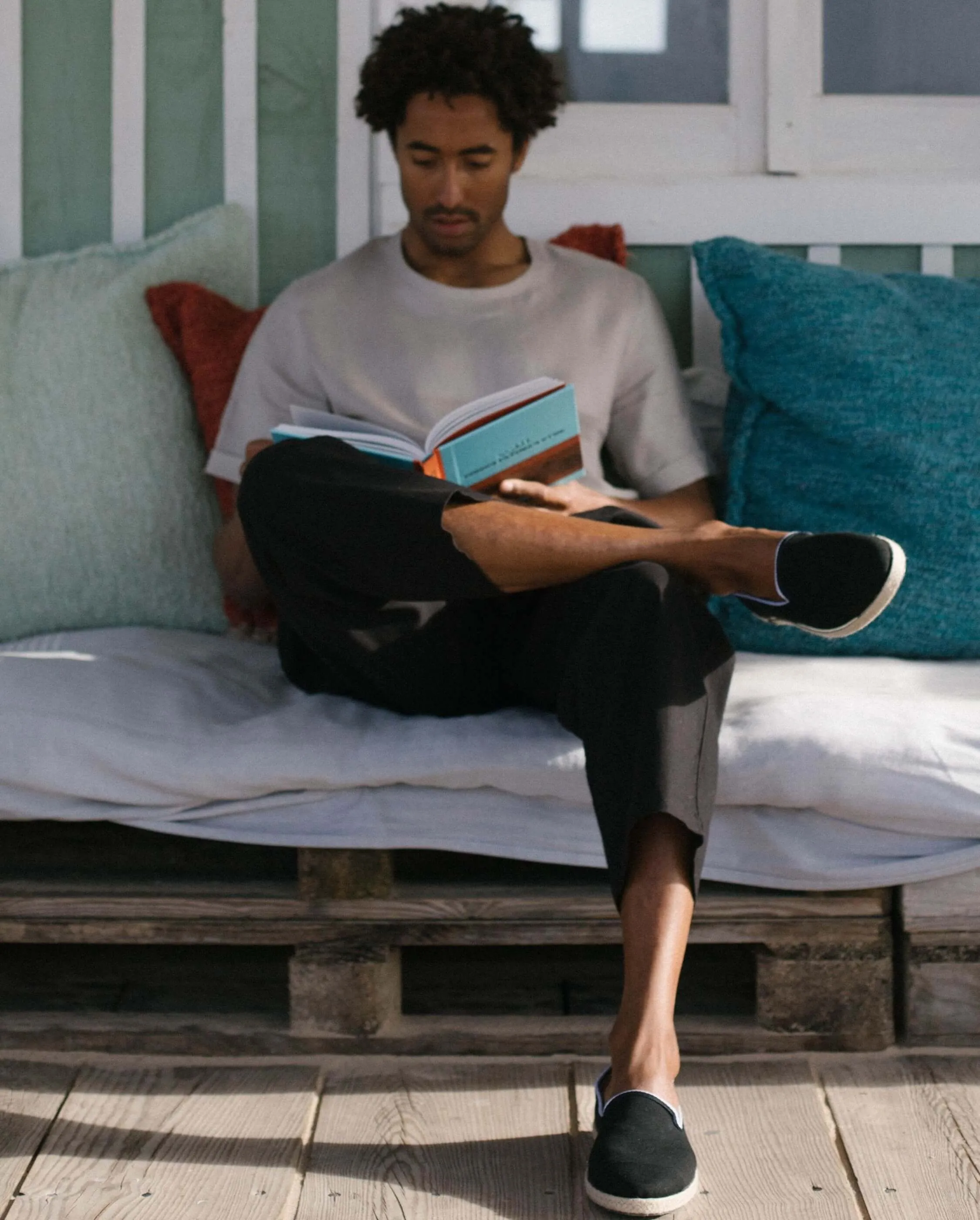 Espadrille homme coton, noir flag
