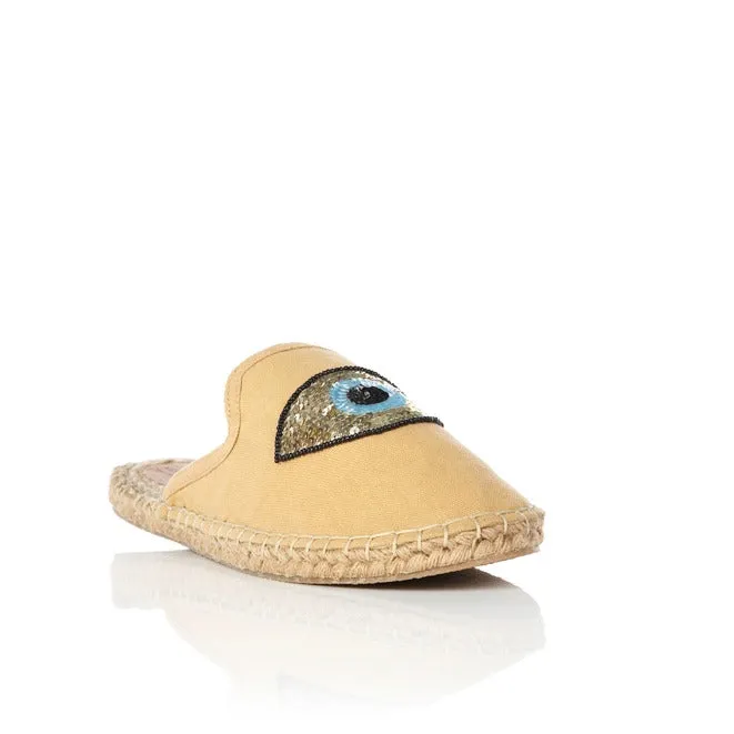 EVIL EYE BEIGE MULE