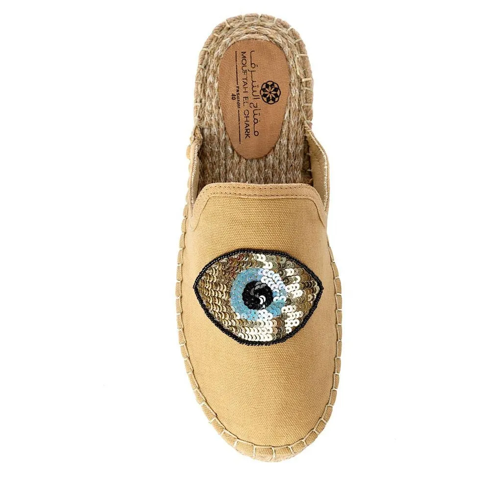 EVIL EYE BEIGE MULE