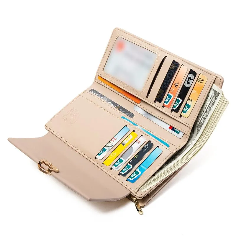 Extended Flower Buckle Flip Cover Wallet