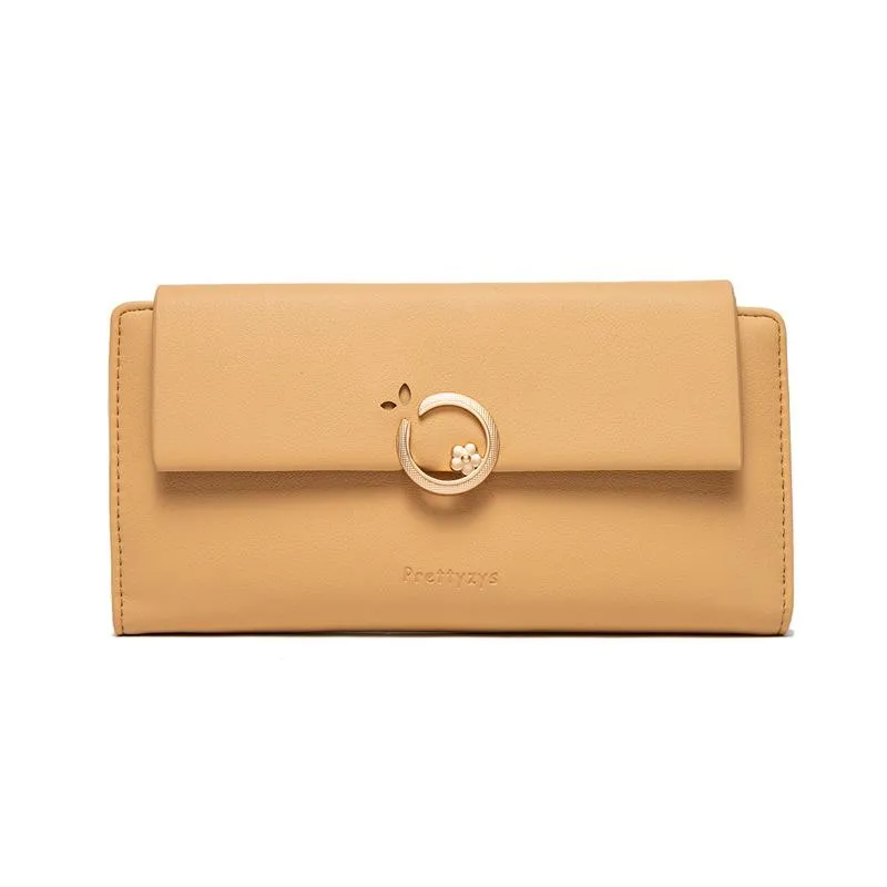 Extended Flower Buckle Flip Cover Wallet
