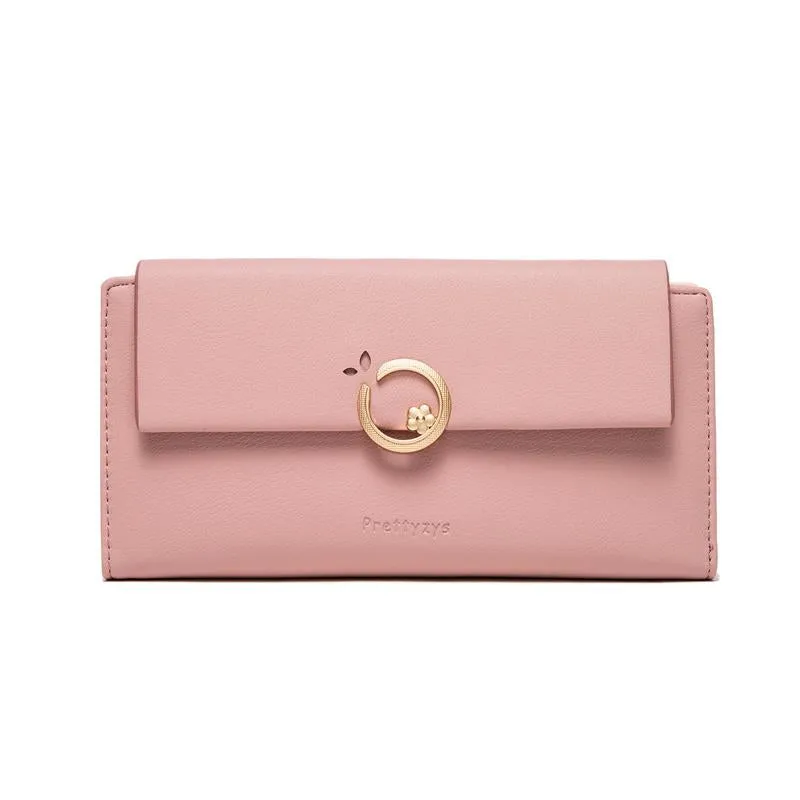 Extended Flower Buckle Flip Cover Wallet