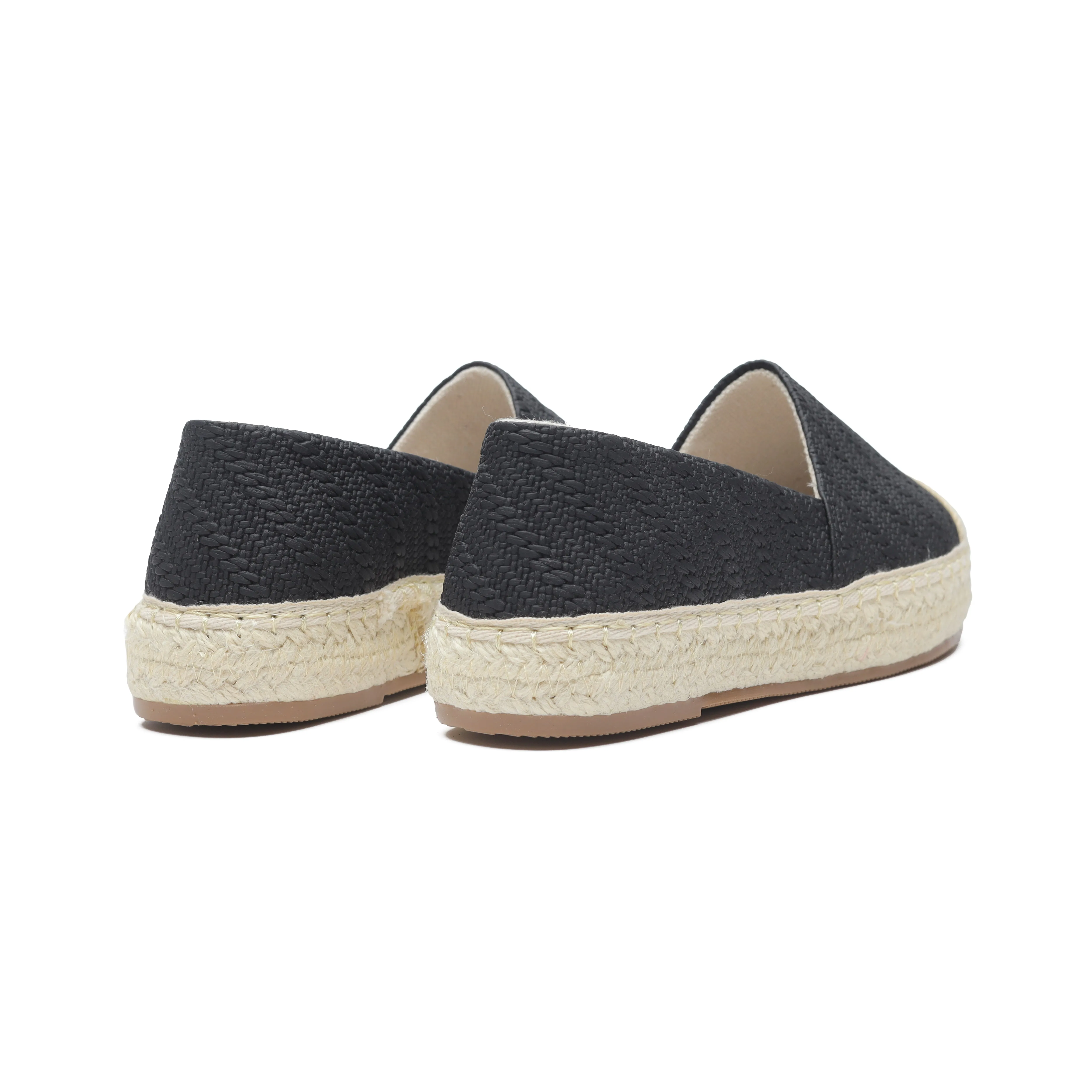 Fabric Patter Espadrilles - Black