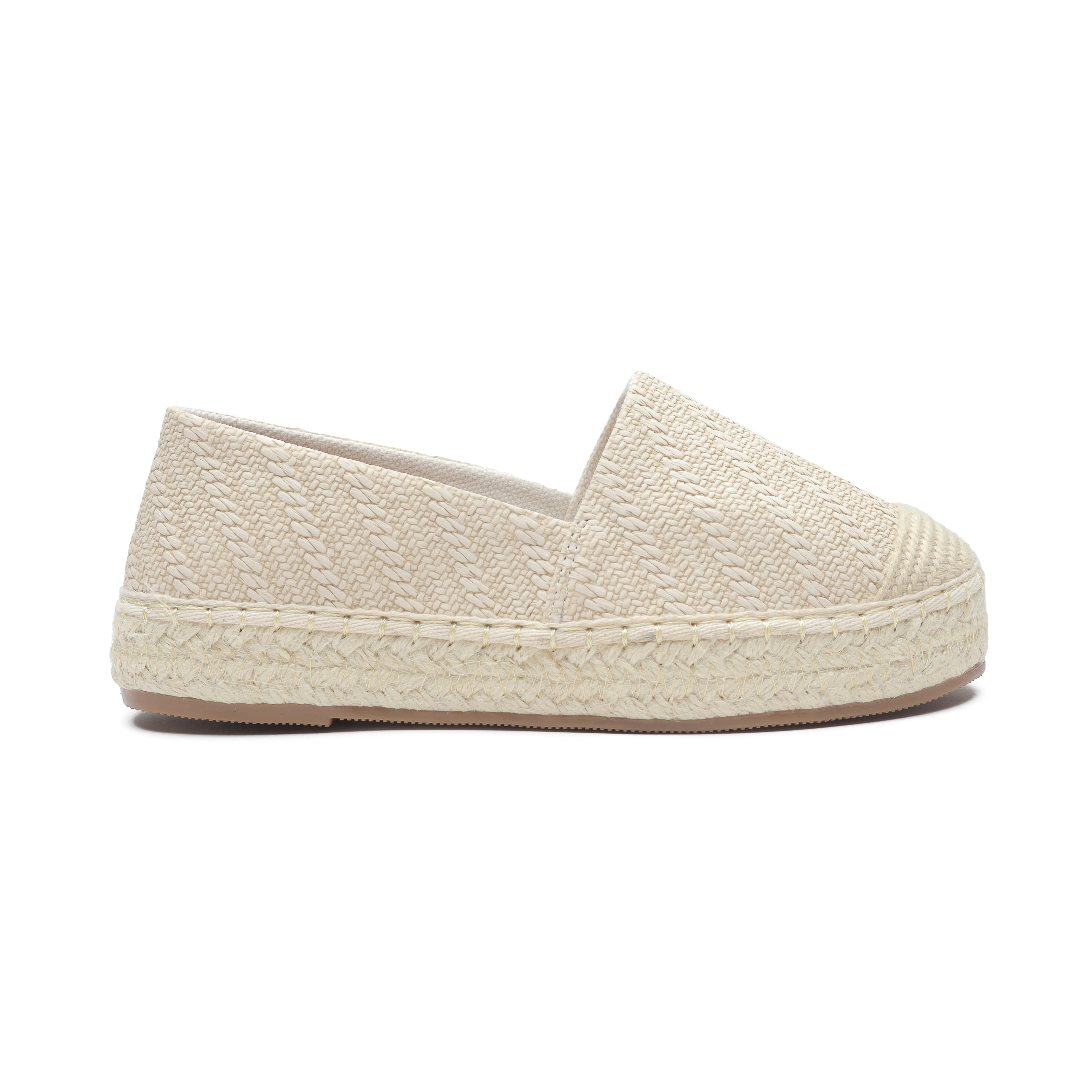 Fabric Patter Espadrilles - Nude Color