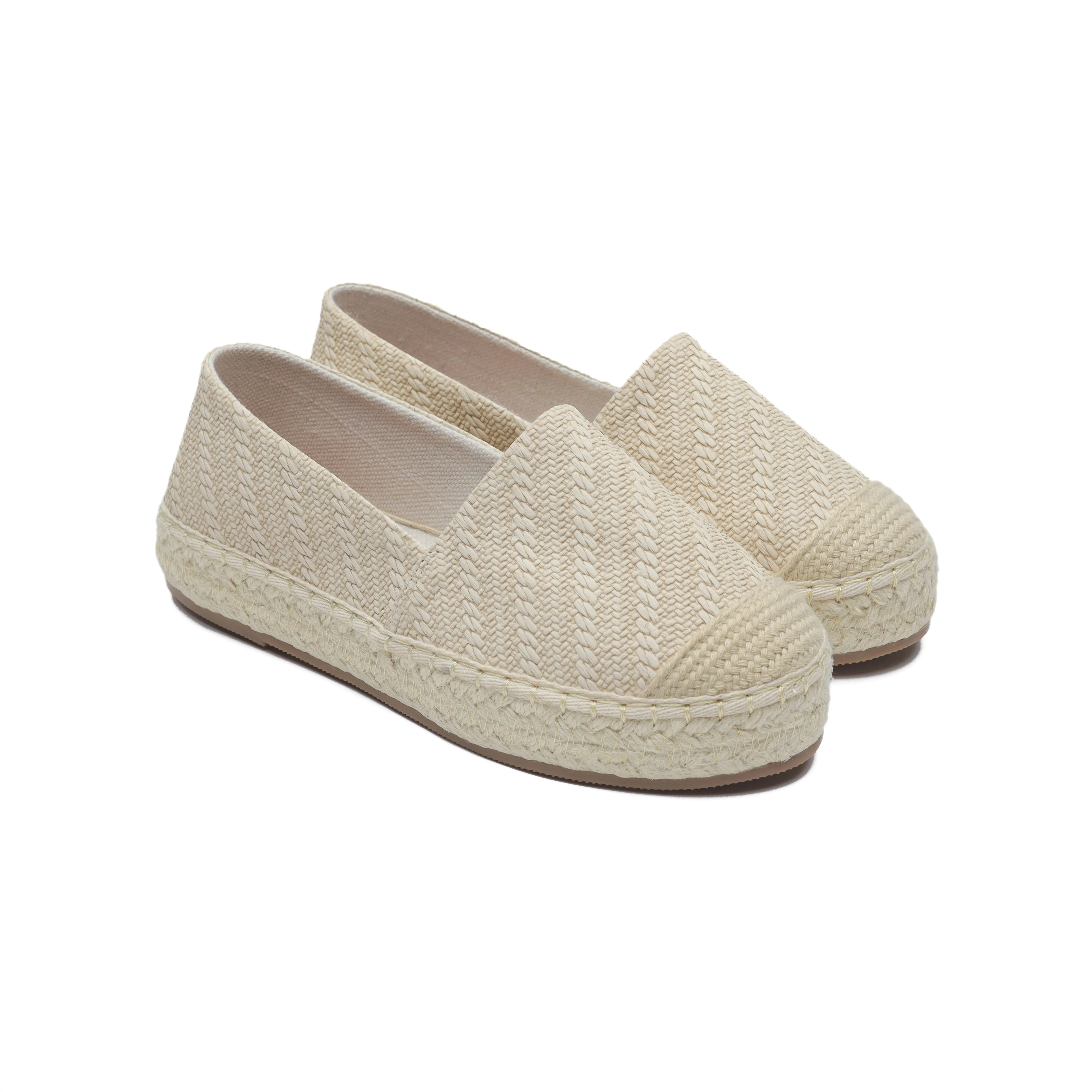Fabric Patter Espadrilles - Nude Color