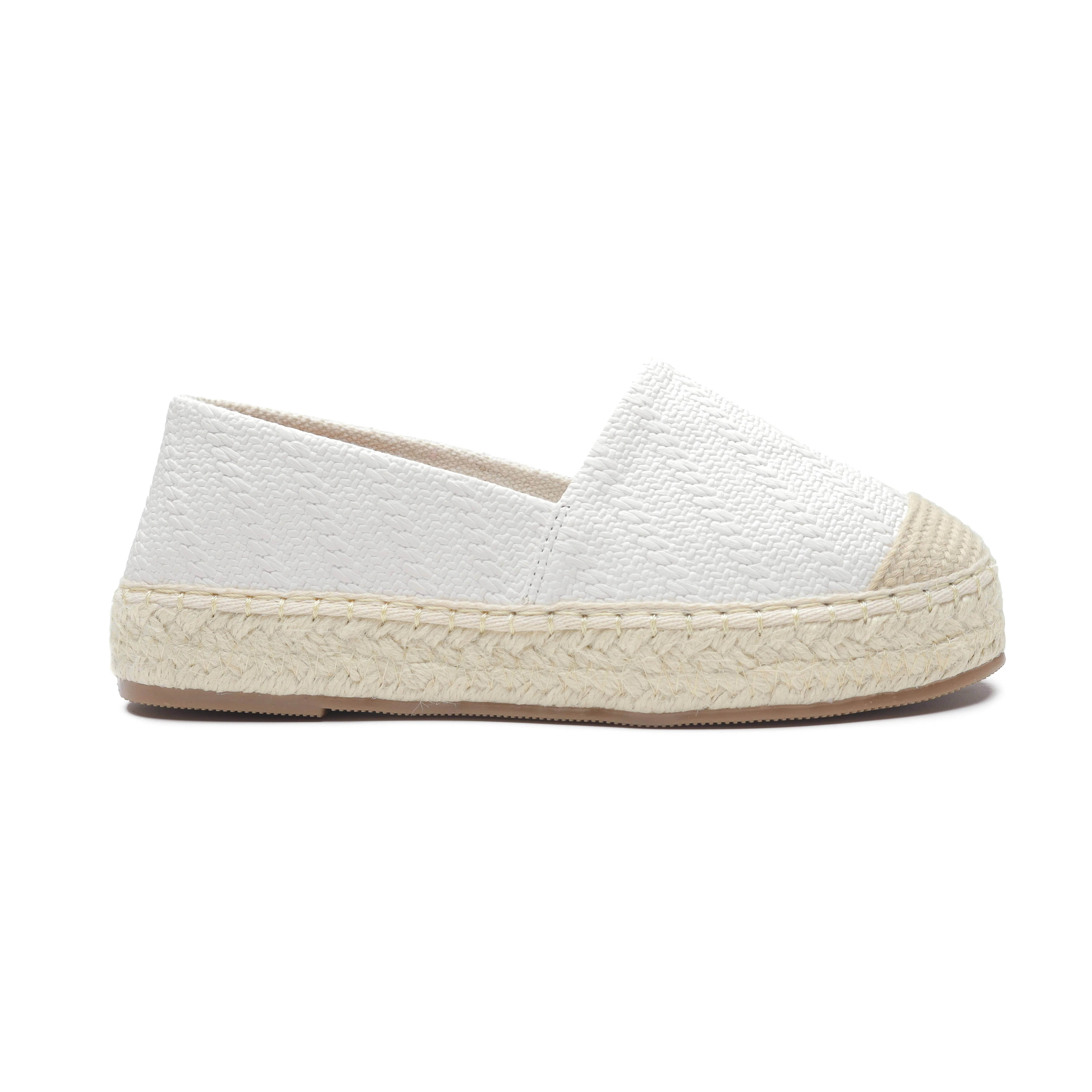 Fabric Patter Espadrilles - White