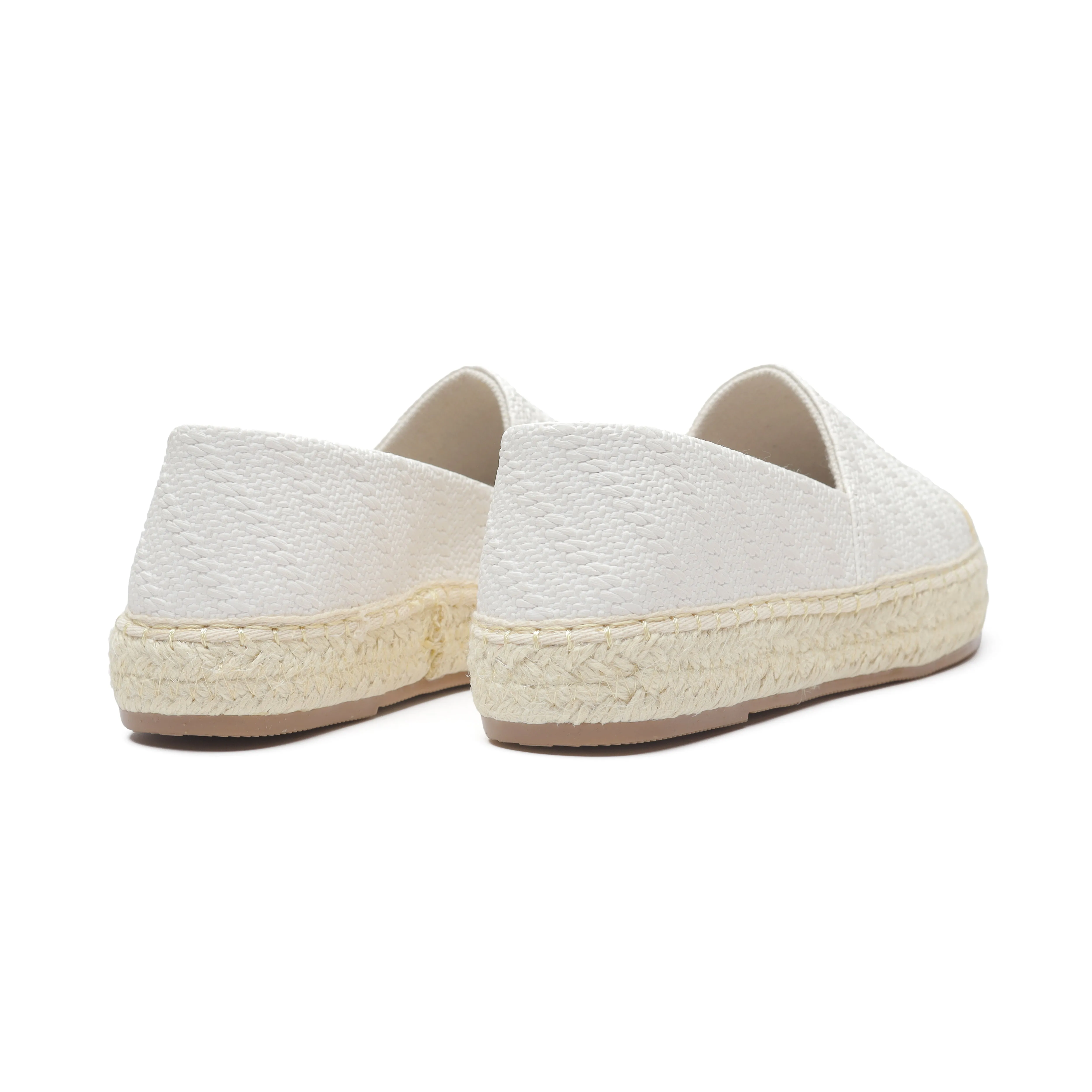 Fabric Patter Espadrilles - White